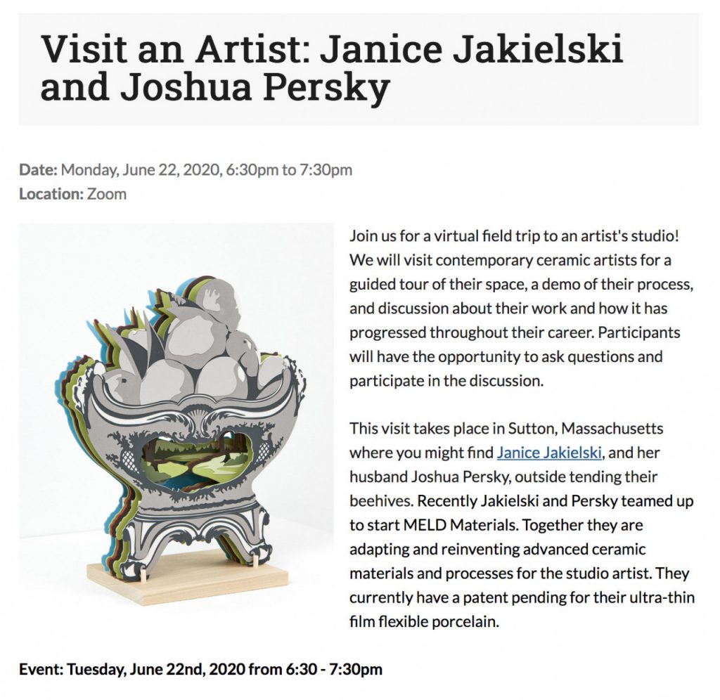 Zoom with Janice Jakielski and Joshua Persky Musing About Mud